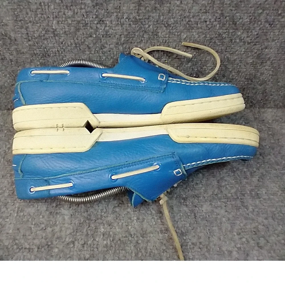 Le Coq Sportif Cutter Blue Leather Boat Shoes Mens 11.5 Deck Shoes Loafers